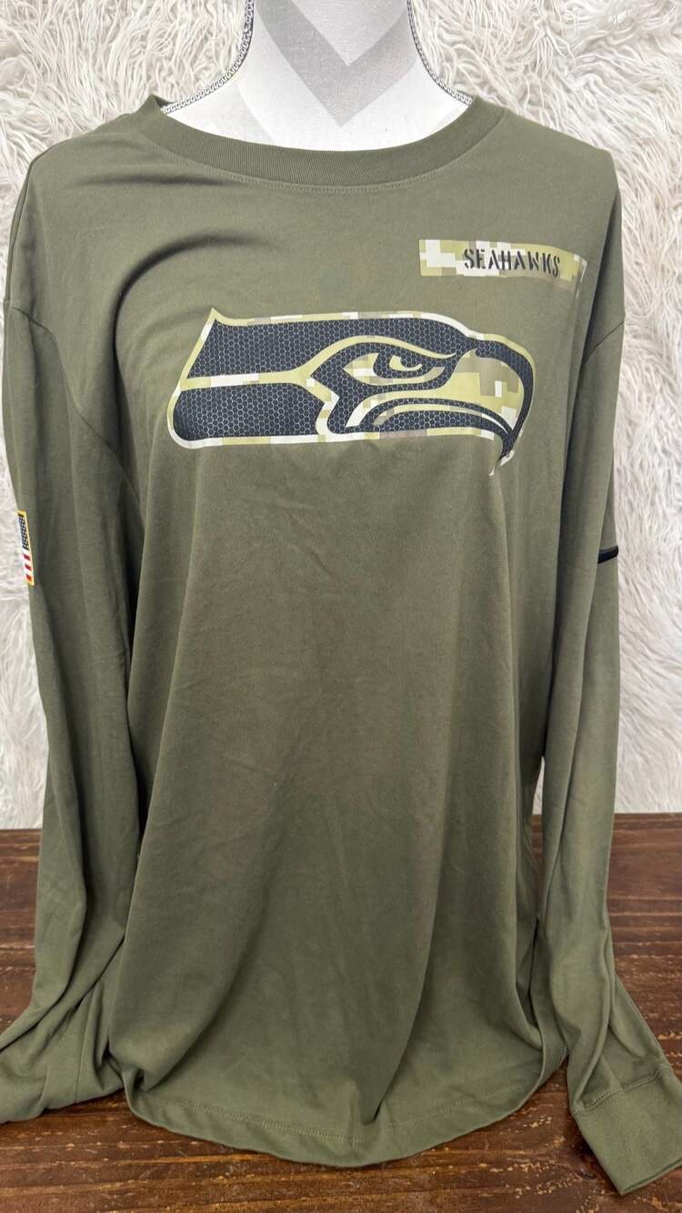 Nike Seattle Seahawks Size XXL Olive Long Sleeve NWT